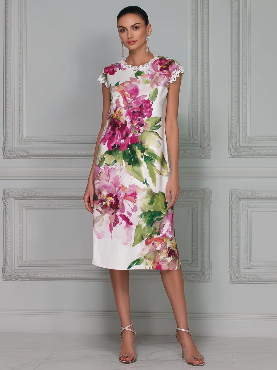 Romantic Floral Sheath Dress