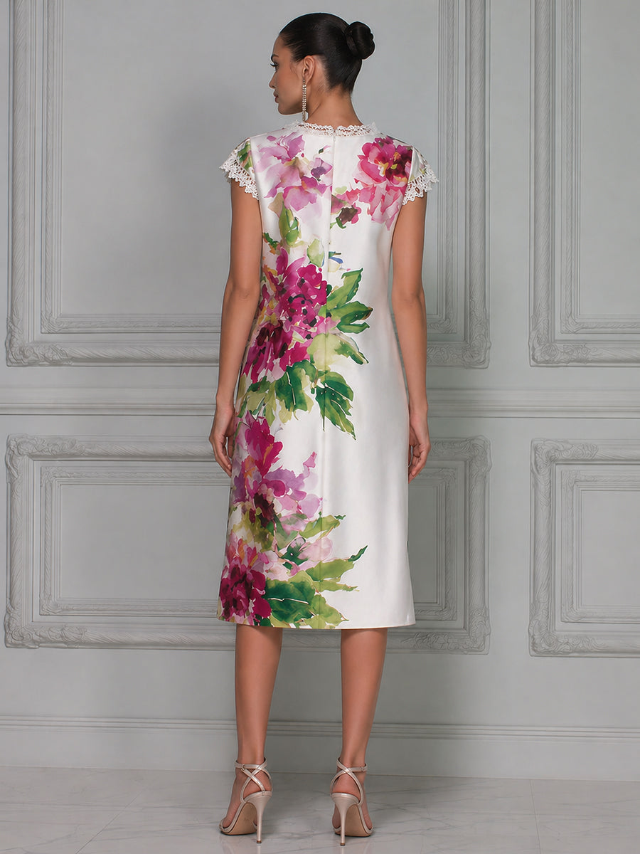 Romantic Floral Sheath Dress