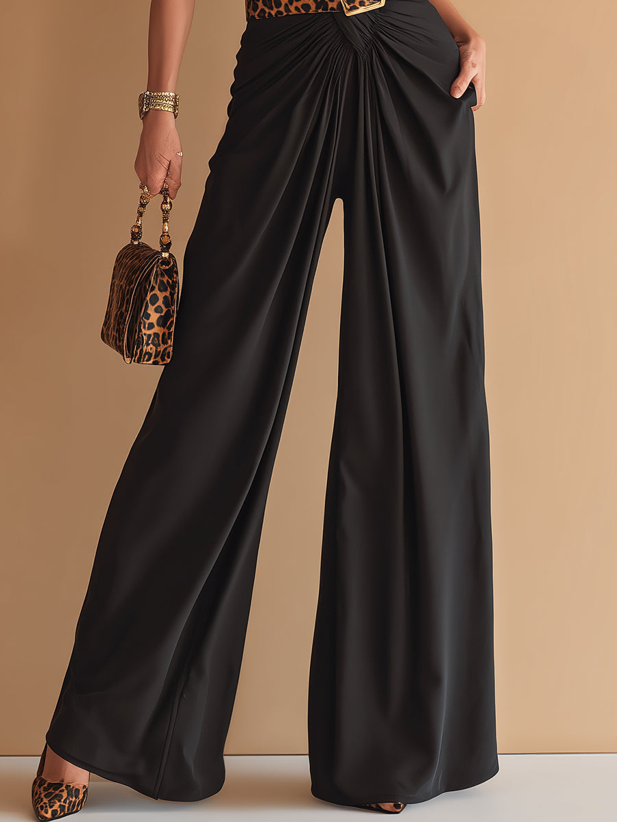 Elegant Halter-Neck Wide-Leg Jumpsuit With Belt