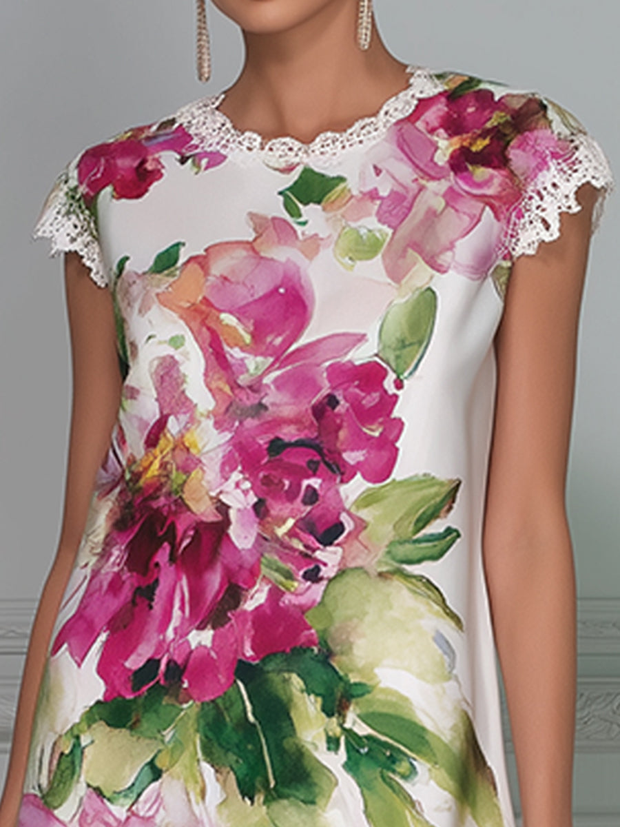 Romantic Floral Sheath Dress