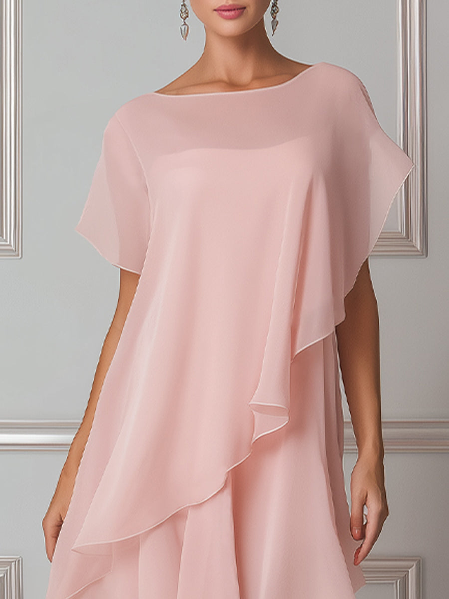 Elegant Tiered Chiffon Dress