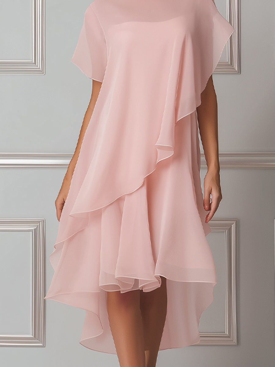 Elegant Tiered Chiffon Dress