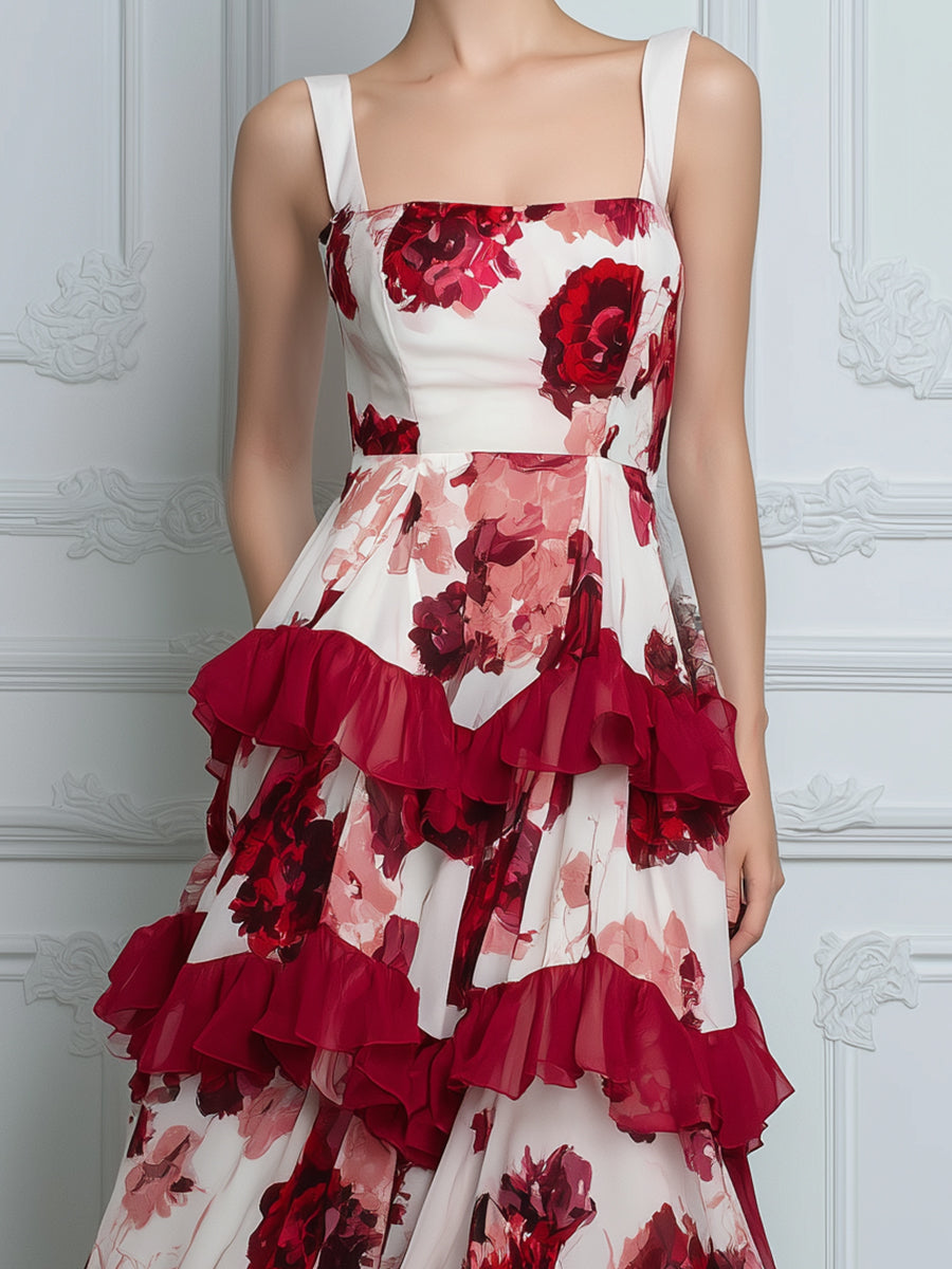 Floral Ruffle Tiered Maxi Dress