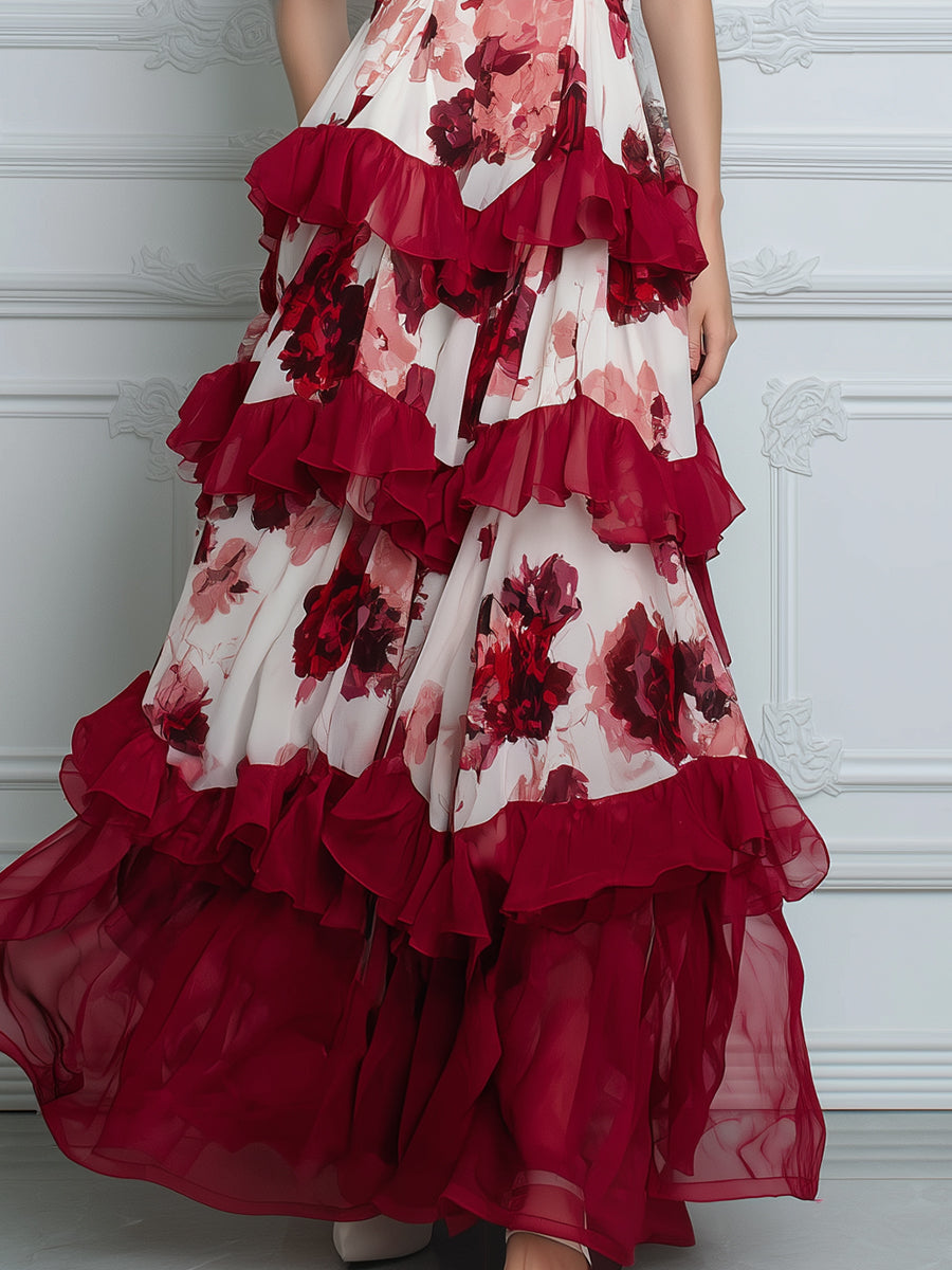 Floral Ruffle Tiered Maxi Dress
