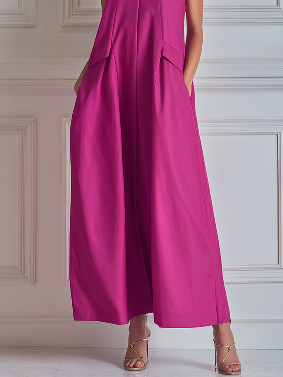 Architectural Sleeveless Trapeze Maxi Dress