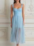 Smocked Chiffon Midi Dress
