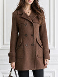 Double-Breasted Wool Blend Mid-Length Overcoat