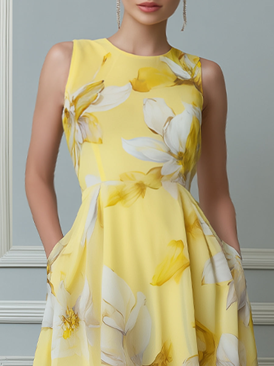Sun-Drenched Floral Midi Dress