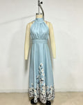 2026 New Halter Sleeveless Lace Printing Elegant Graceful Long Dress
