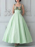Mint Green Embroidered Bodice Maxi Dress