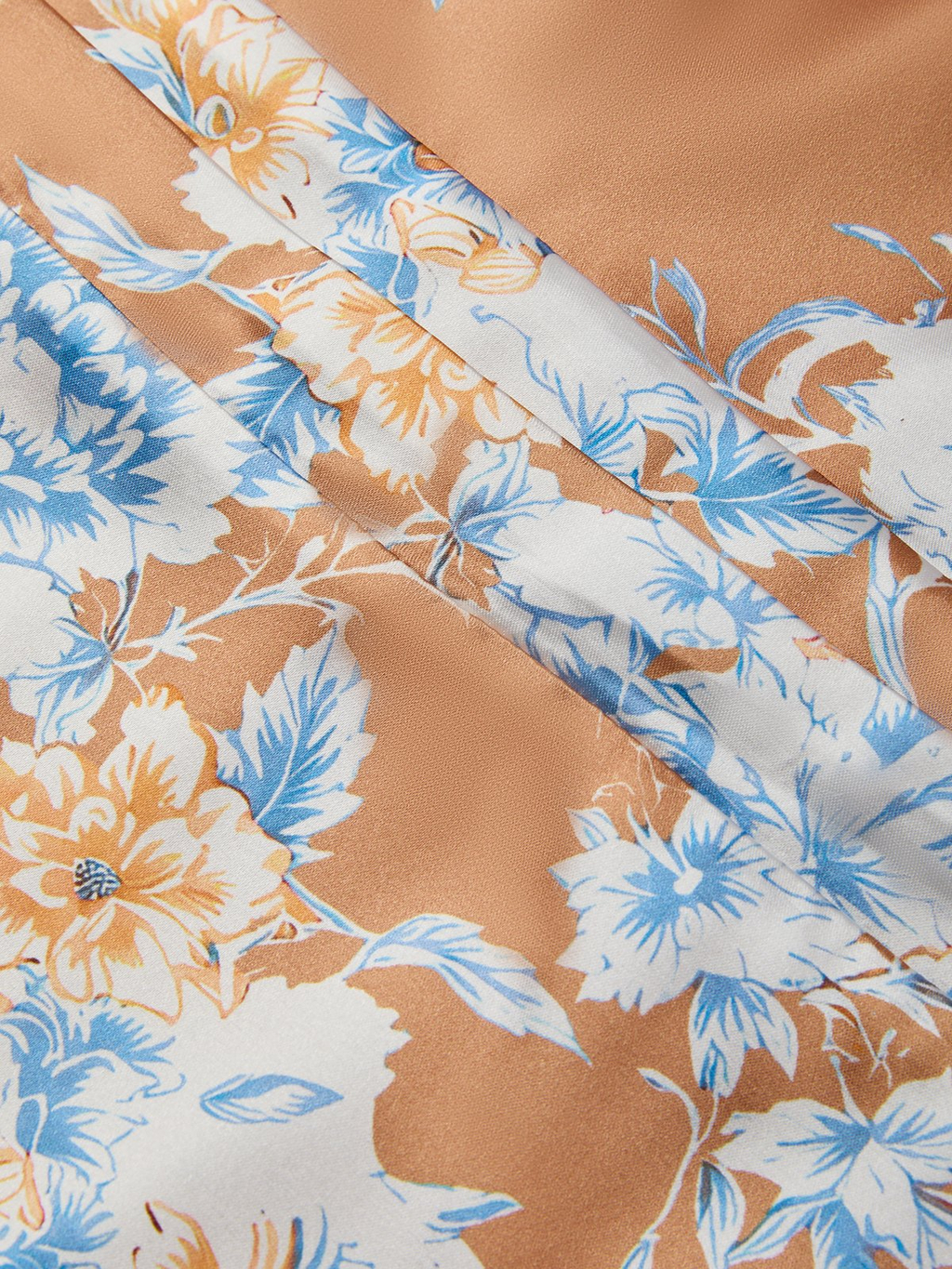 Floral Satin Halter Midi Dress
